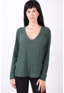 Bluza Dama Vila Vielita V-Neck Darkest Spruce